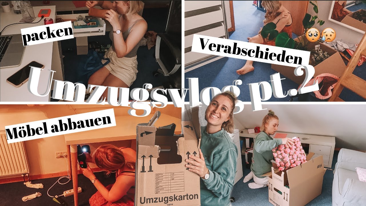 UMZUGSVLOG PT.2 | Kisten packen, Gefühle wegen ausziehen, leeres Zimmer, Charly, sentimental