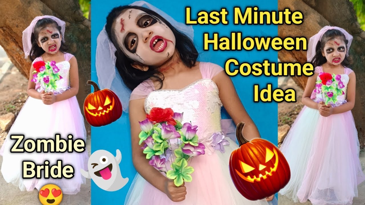 last minute halloween costume ideas 👻 / last minute halloween makeup / zombie bride makeup
