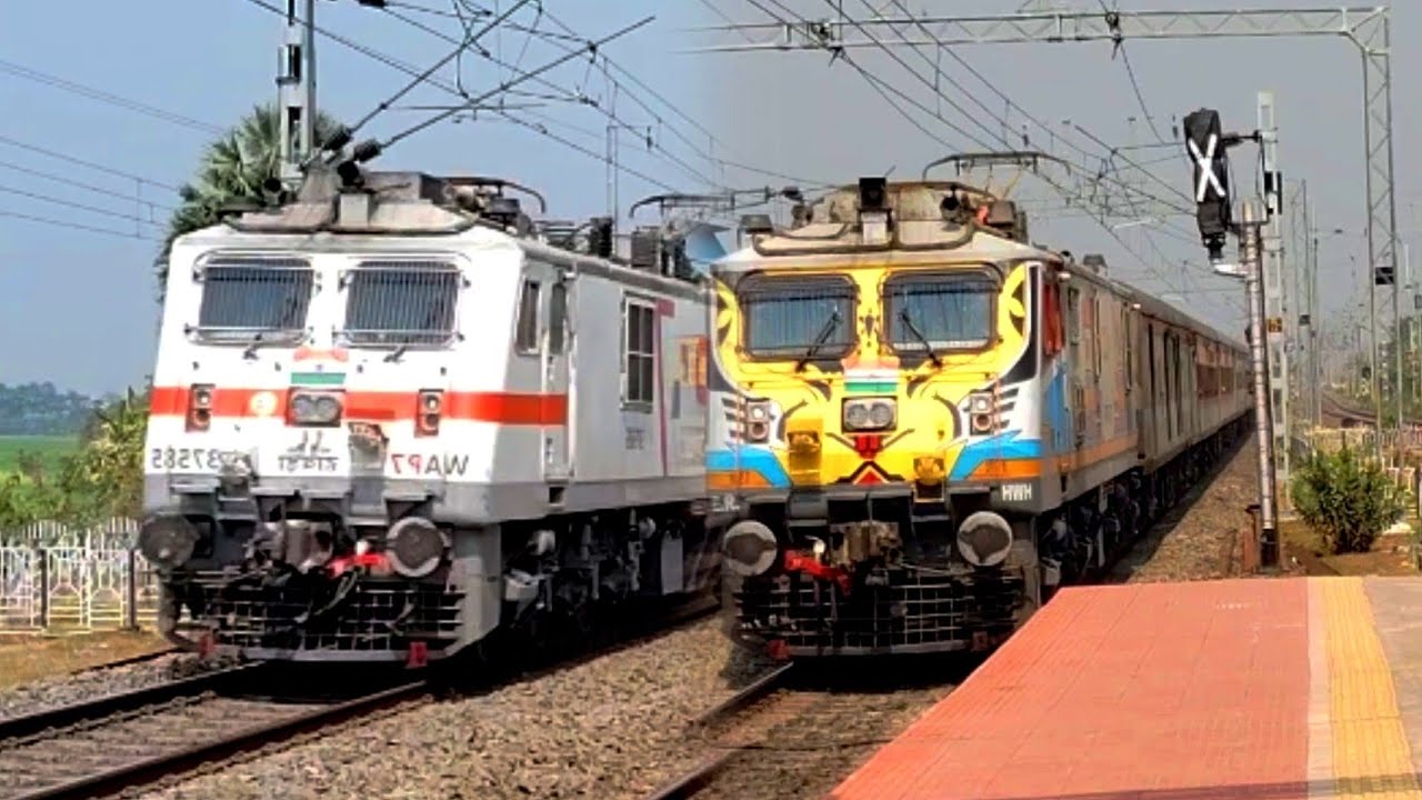 🔥High Speed Train Compilation Daylight। Beautiful WAP7 Mukhi Leads Himgiri,Rajdhani। Santu Rail Zone