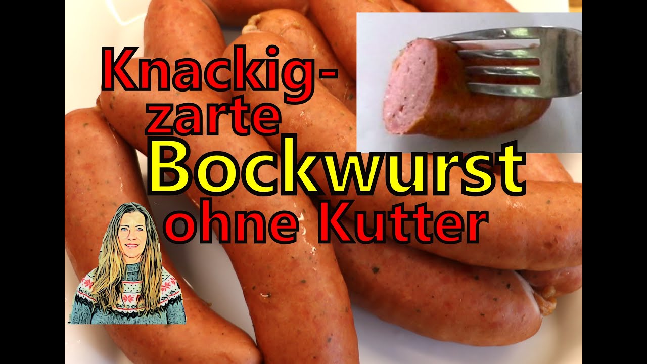 Knackige Bockwurst im zarten Saitling ohne Kutter, geräuchert & gebrueht - die beste Bruehwurst ever