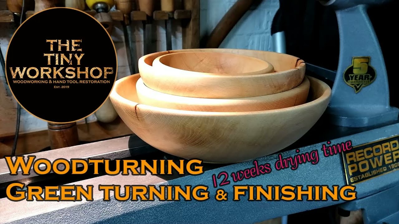Woodturning - Beech bowls twice turned.