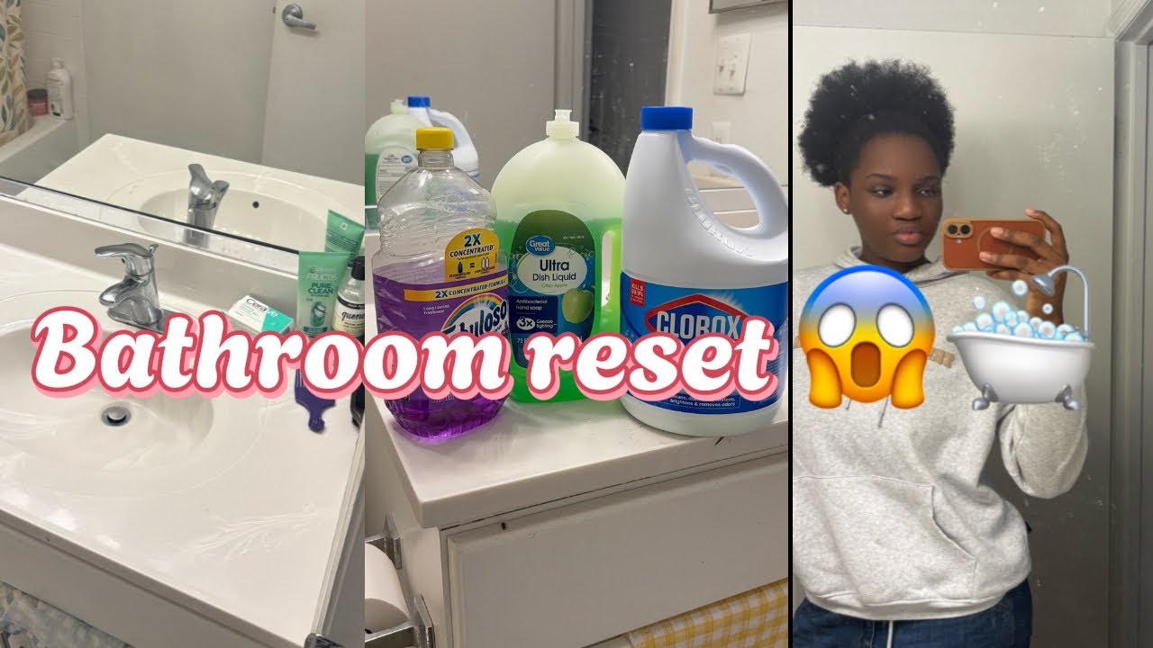 Saving a half wasted day 😫: Bathroom reset 🛁🧼#resetvlog #fyp #firstvlog #teen 