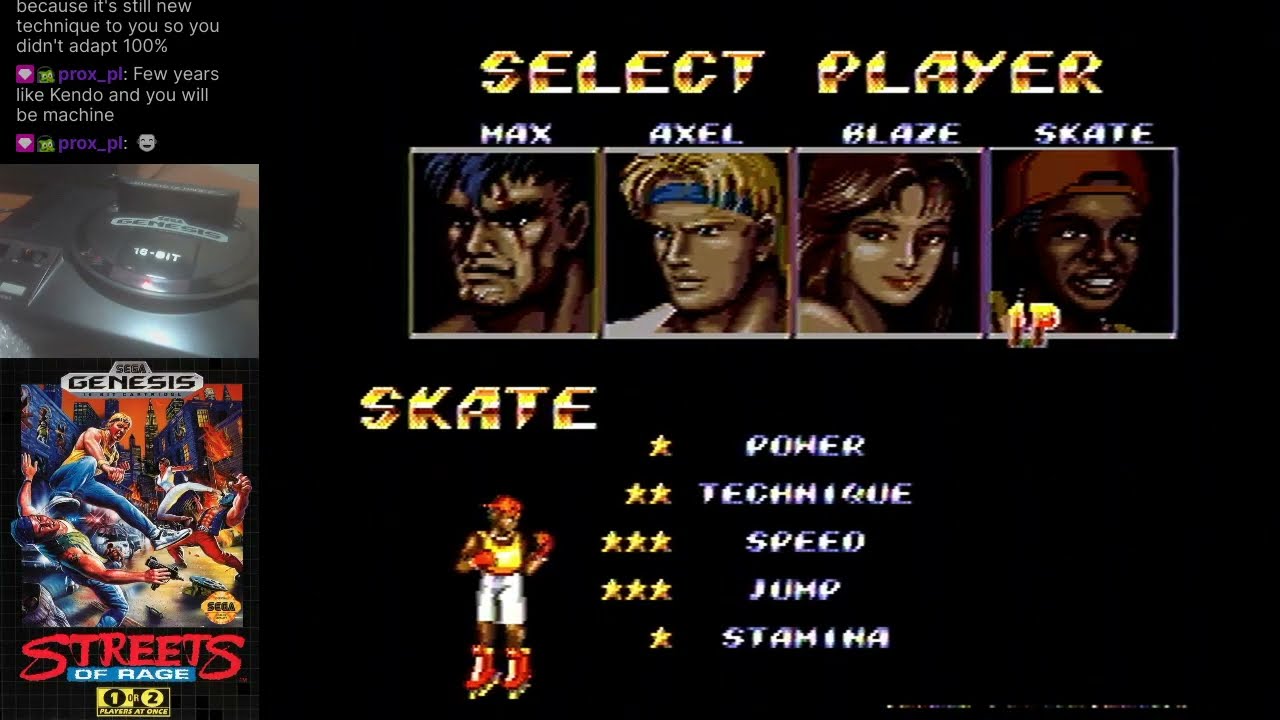 Streets of Rage 2 (Genesis) Skate, Mania, 3 deaths playthrough #3