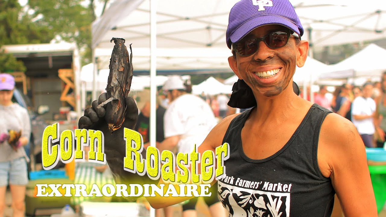 Corn Roaster Extraordinaire Nancy Alexander-Oak Park Farmers Market