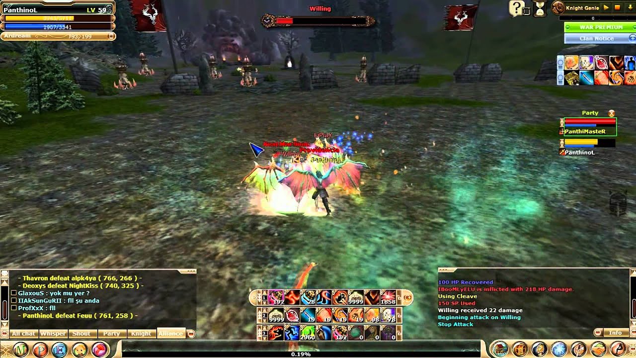 PanthinoL Knight Online Athena Ardream Warrior First Pk&Vs Movie (2014 Farewell)