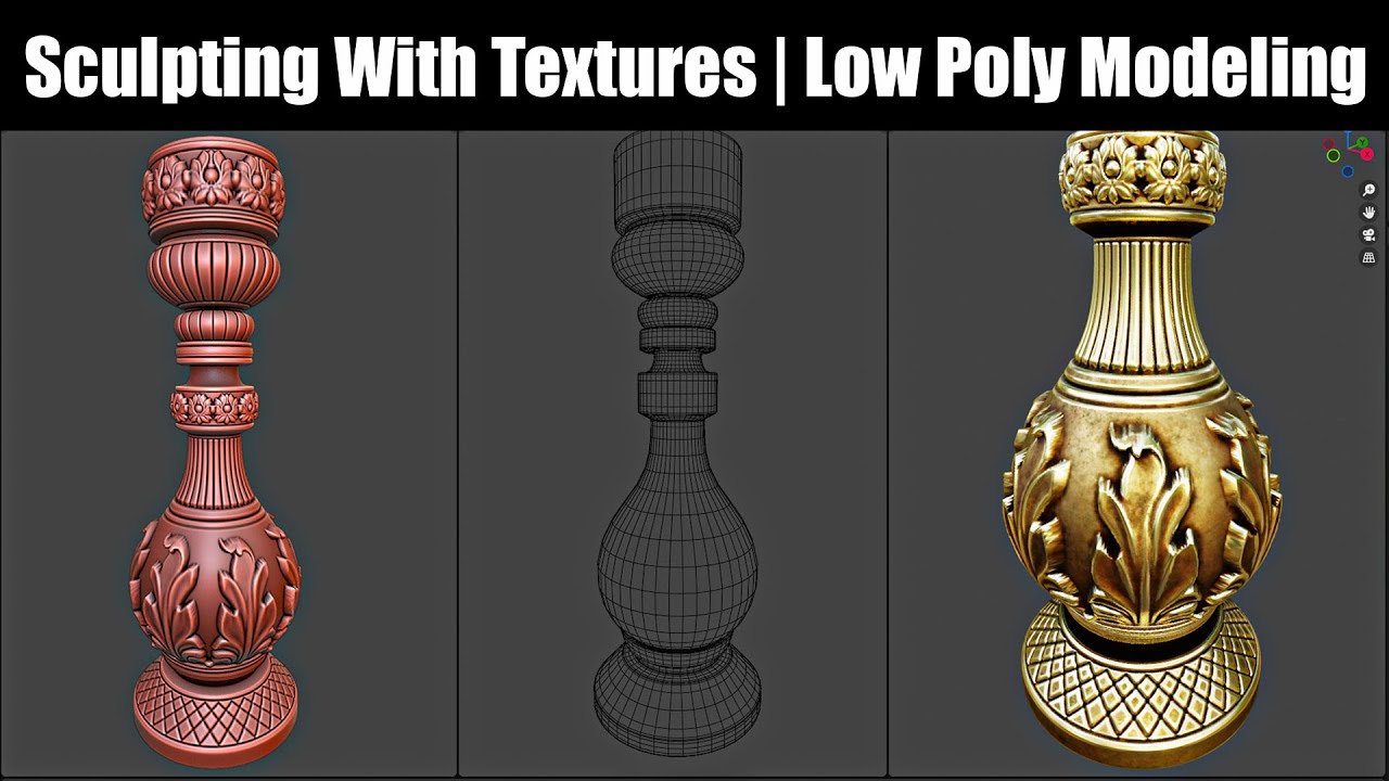 Sculpting With Textures | Low Poly Modeling - Blender Tutorial