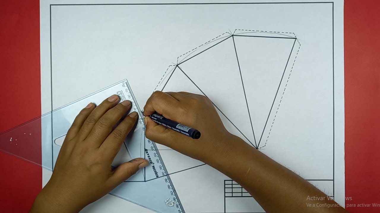 🎨POLIEDROS IRREGULARES  "TRAZADO DE UNA PIRÁMIDE CUADRANGULAR"
