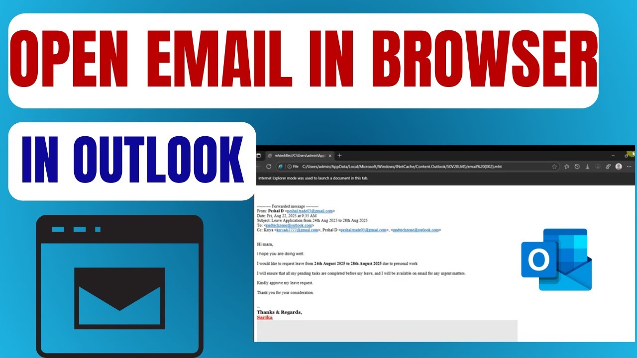 How To View Outlook Email In Browser | Open Email Online Easily #outlook #outlooktips