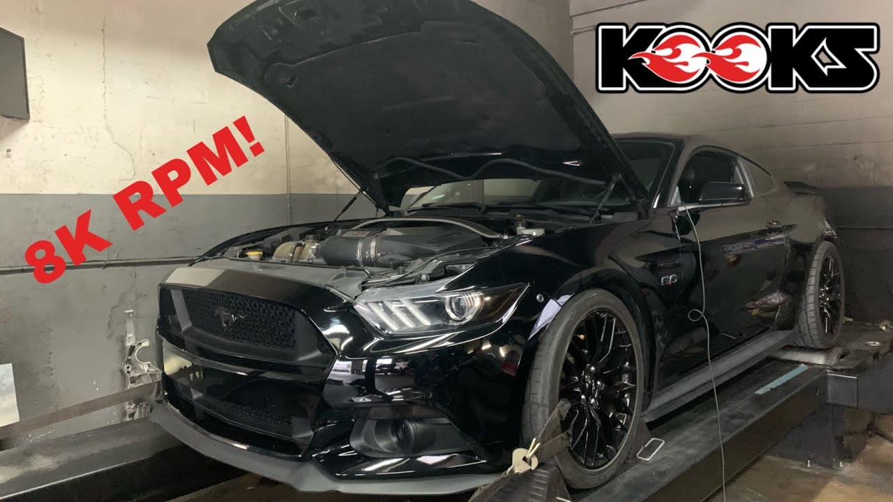 FBO Mustang GT Dyno с коллекторами Kooks (Какую мощность получили коллекторы?)