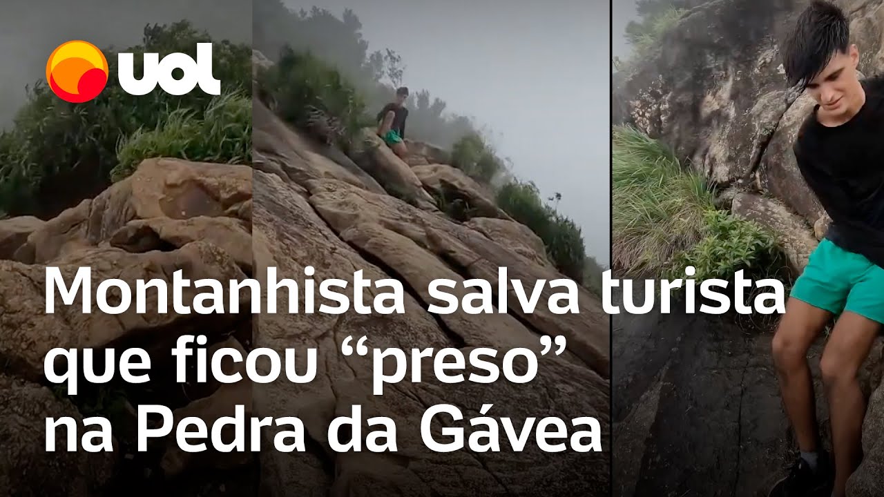Montanhista salva turista que não conseguia descer a Pedra da Gávea, no Rio; veja vídeo