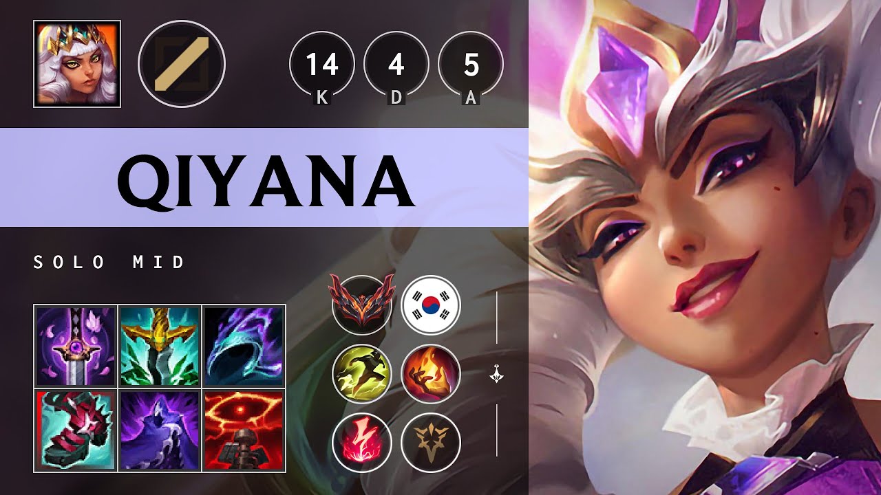 Qiyana Mid vs Katarina - KR Grandmaster Patch 25.12