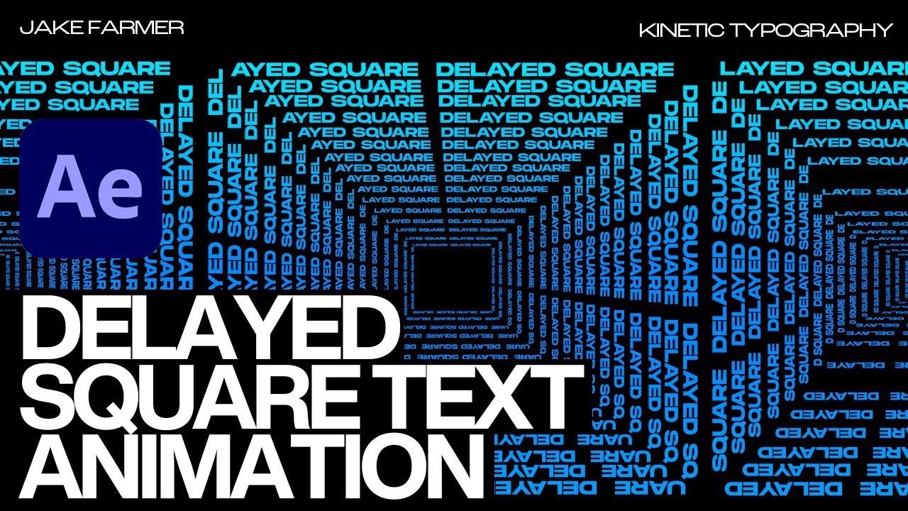 Delayed Square Text Animation - Kinetic Typography | After Effects Tutorial