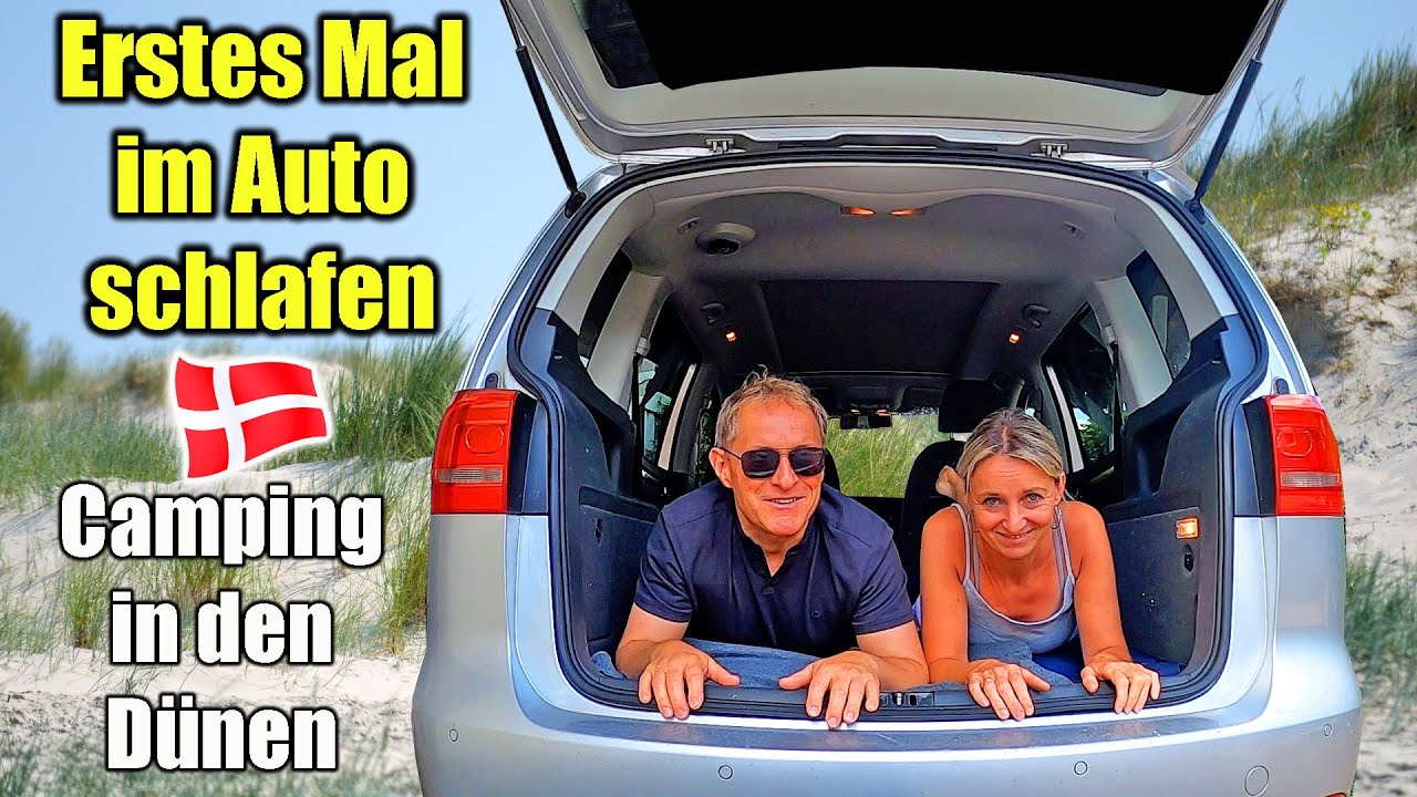 Im Auto schlafen - VW Touran Camping in den Dünen - Minimalismus in Dänemark Vejers Strand 🌞 Vlog