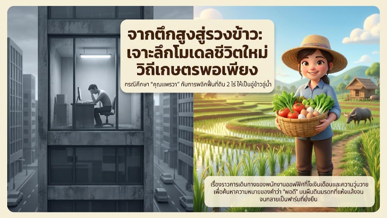 จากตึกสูงสู่รวงข้าว: แพรวา ผู้ปลูกชีวิตใหม่ด้วยใจพอเพียง🌾