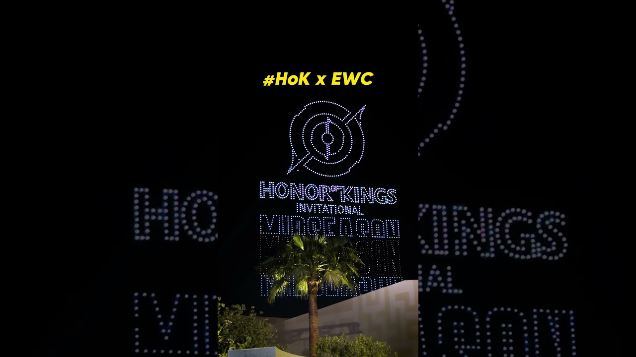 Witness the magic of the skies! ✨🚁 Check out this stunning drone show of #HoKxEWC2024.