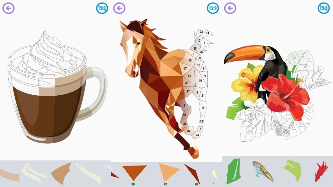 Color by Number - Poly Art Android Gameplay