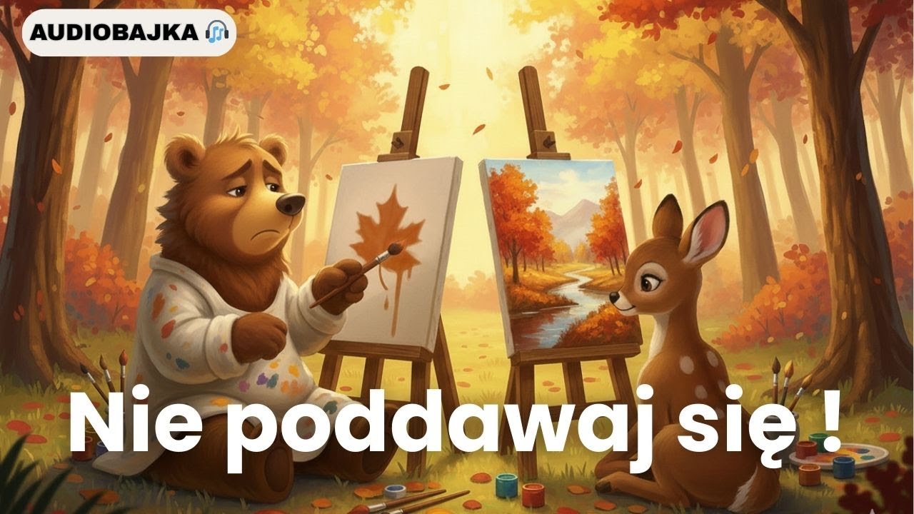 Miś Borys Uczy Się Malować 🎨| AUDIOBAJKA o Wytrwałości na Dobranoc 🌙