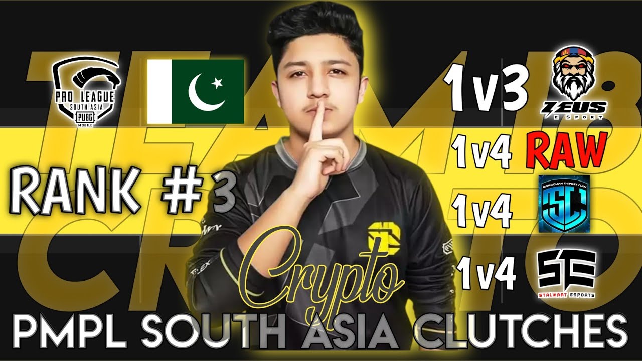 CRYPTO Clutches 1v3 1v4 | PMPL South Asia | @crypto5775 @PUBGMOBILEEsports