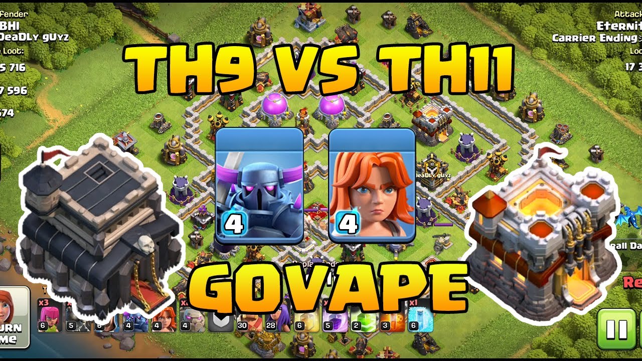 TH9 VS TH11 2 STAR ATTACK STRATEGY | TH9 GOVAPE FOR TROPHY PUSHING