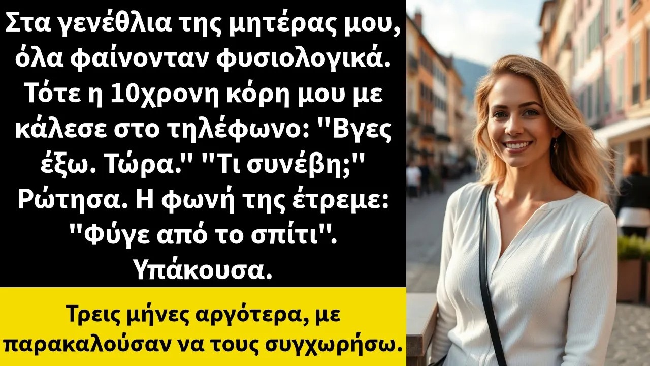 Στα γενέθλια της μητέρας μου, όλα φαίνονταν φυσιολογικά  Τότε η 10χρονη κόρη μου με κάλεσε στο
