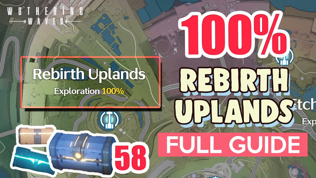 How to: Rebirth Uplands 100% FULL Exploration ⭐ ALL CHESTS LAHAI-ROI【 Wuthering Waves 】