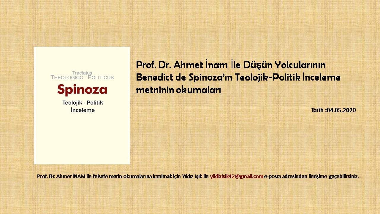 Benedict de Spinoza -  Teolojik-Politik İnceleme (1/15)
