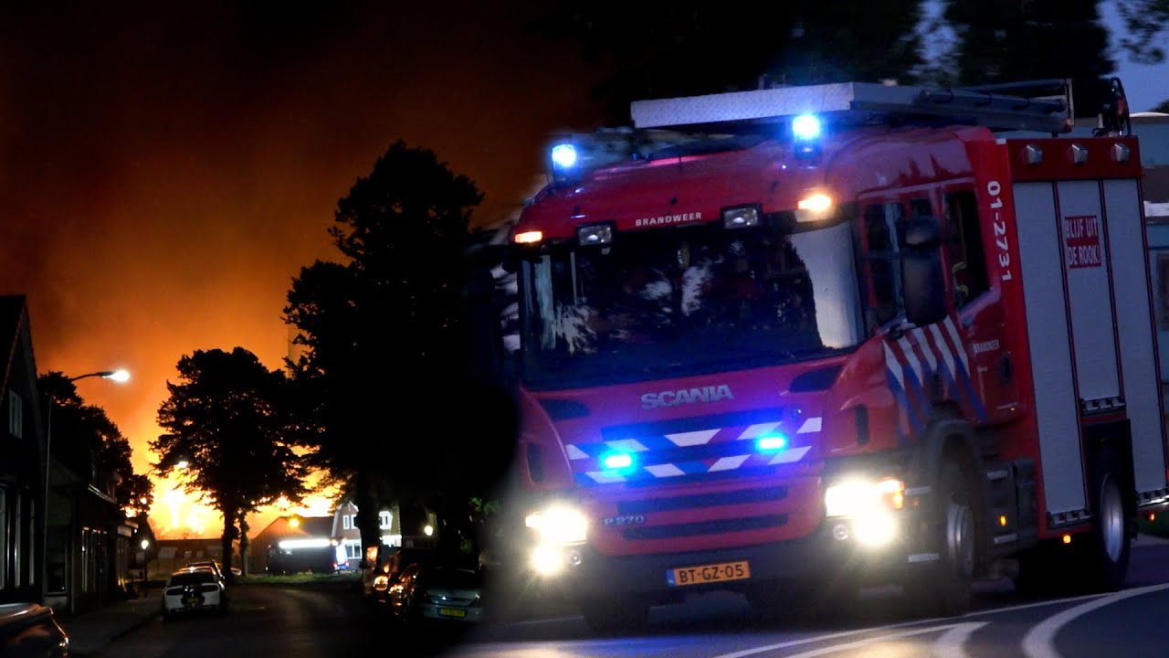 [PELOTONINZET] ZEER GROTE BRAND verwoest hennepfabriek, Brandweer met spoed onderweg in Oude Pekela