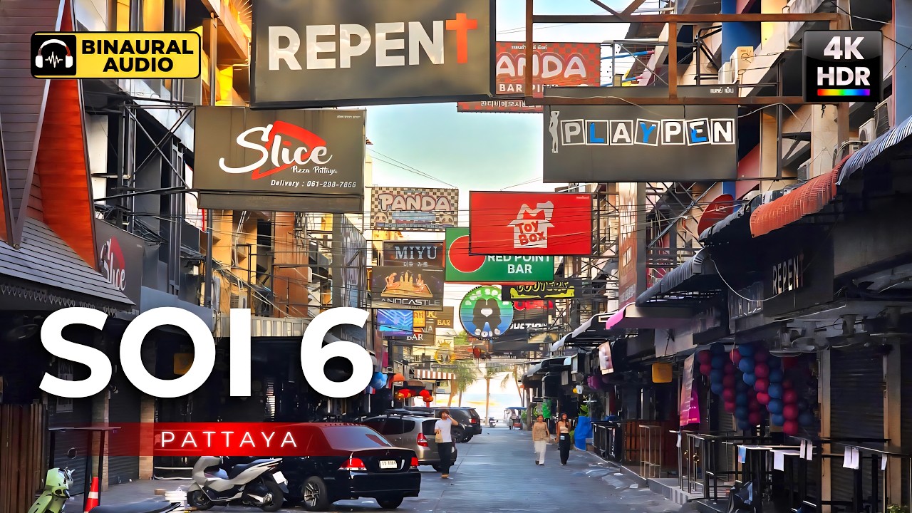 Pattaya Soi 6 at 7AM 🇹🇭 After the Night&rsquo;s Chaos | 4K HDR Binaural Audio 🎧