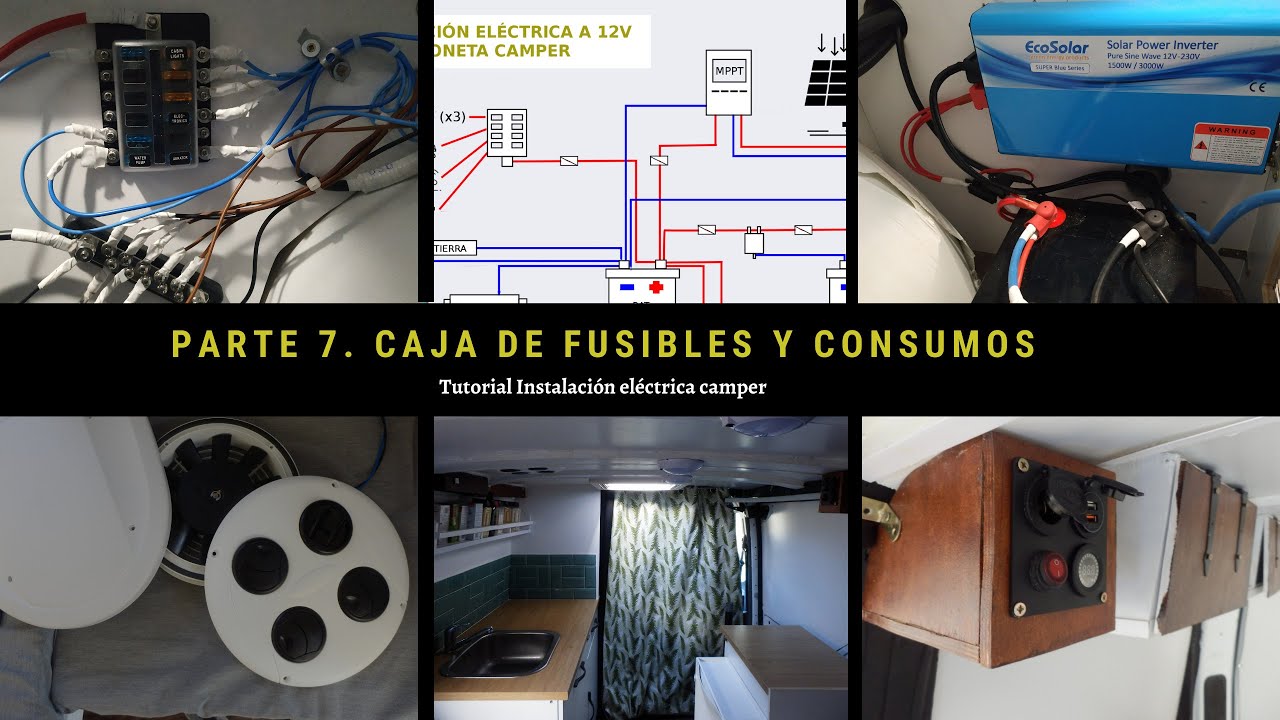#7 Camperización de furgoneta - Tutorial Caja de fusibles, Focos, Cargadores, Extractor e Inversor