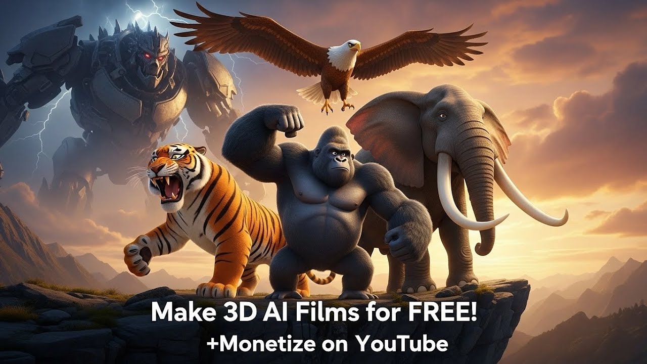 Make Unlimited AI Animated Films & Monetize — 100% FREE Tools!