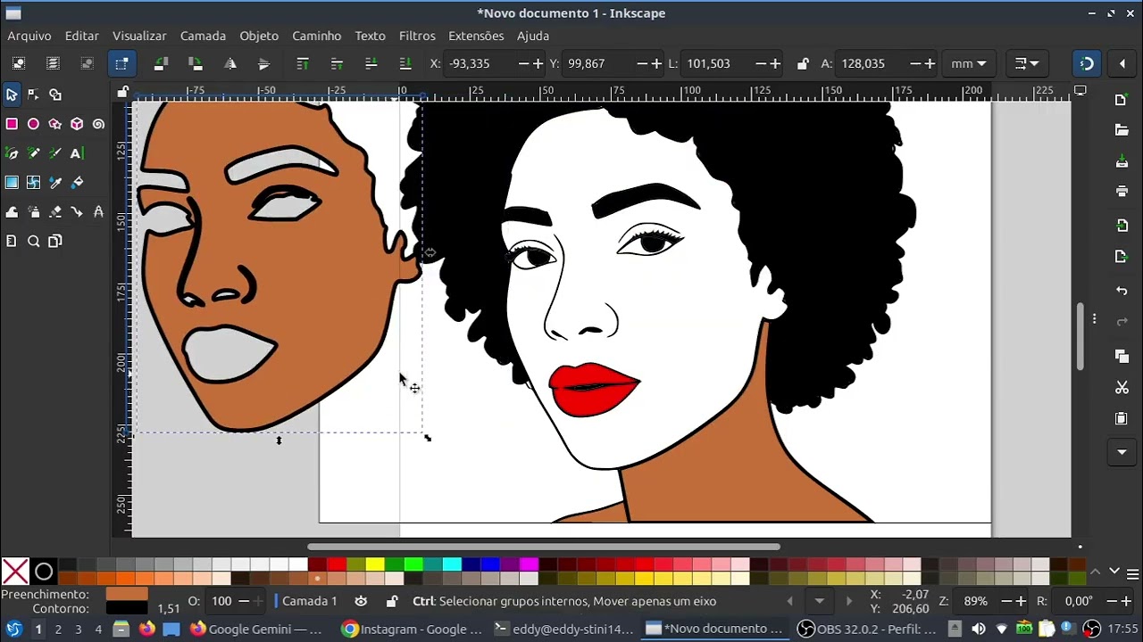 vetoriza inkscape  - vetorizando ilustração