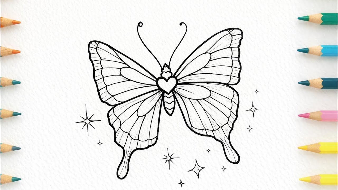 How to draw Butterfly 🦋 || Easy drawing idea for beginners and kids || step by step || @Animagic-13 