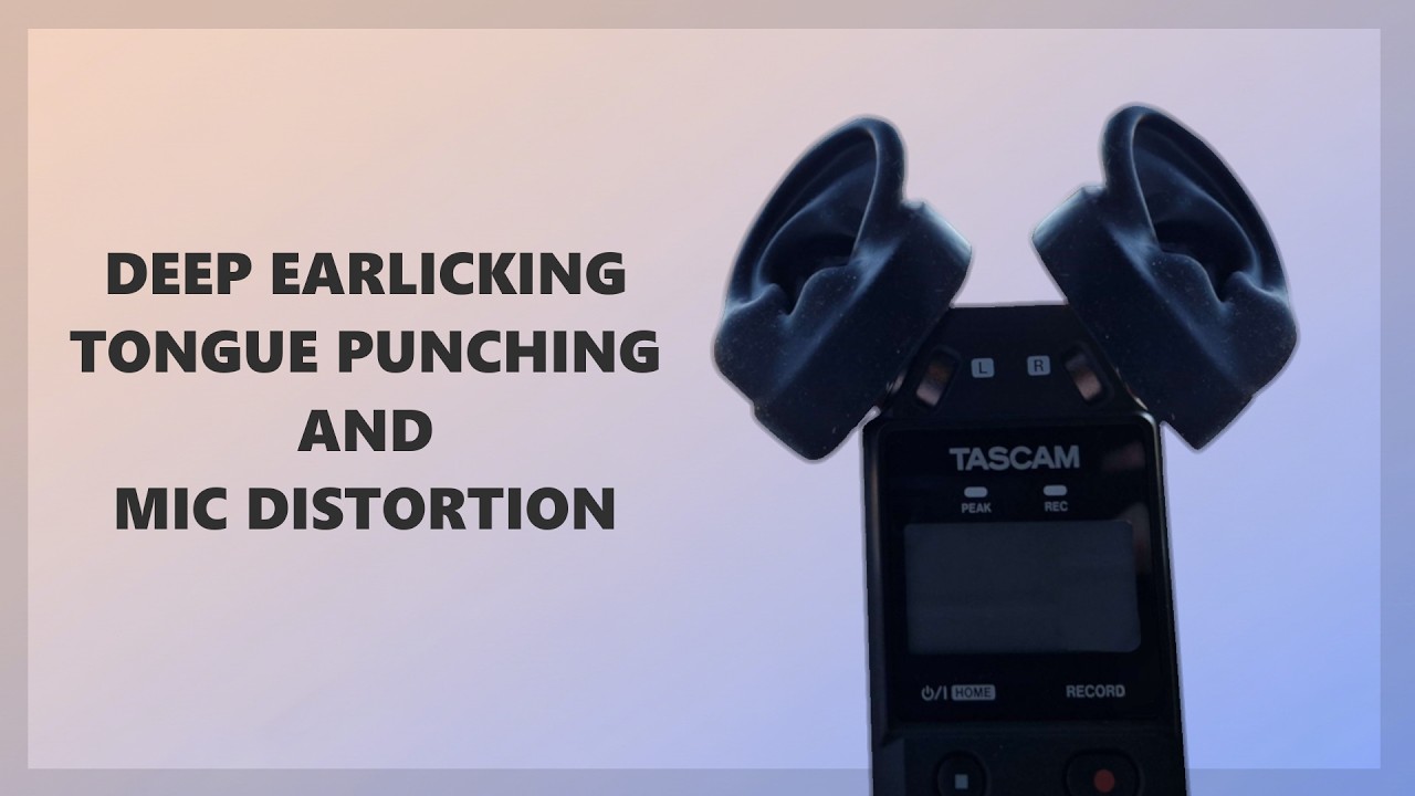 [ASMR TASCAM] Ear Licking & Tongue Punching with Mic distortion [NO TALKING]
