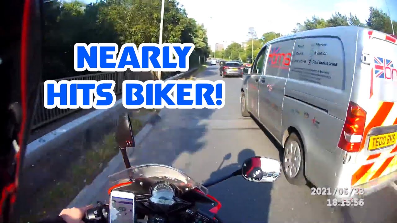 Nearly Hits Biker! UK Bikers vs Crazy, Angry People and Bad Drivers #126