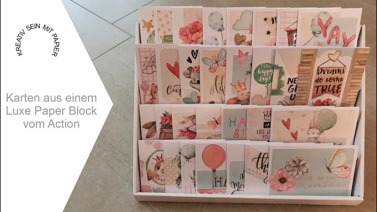 Karten aus einem Luxe Paper Block vom Action