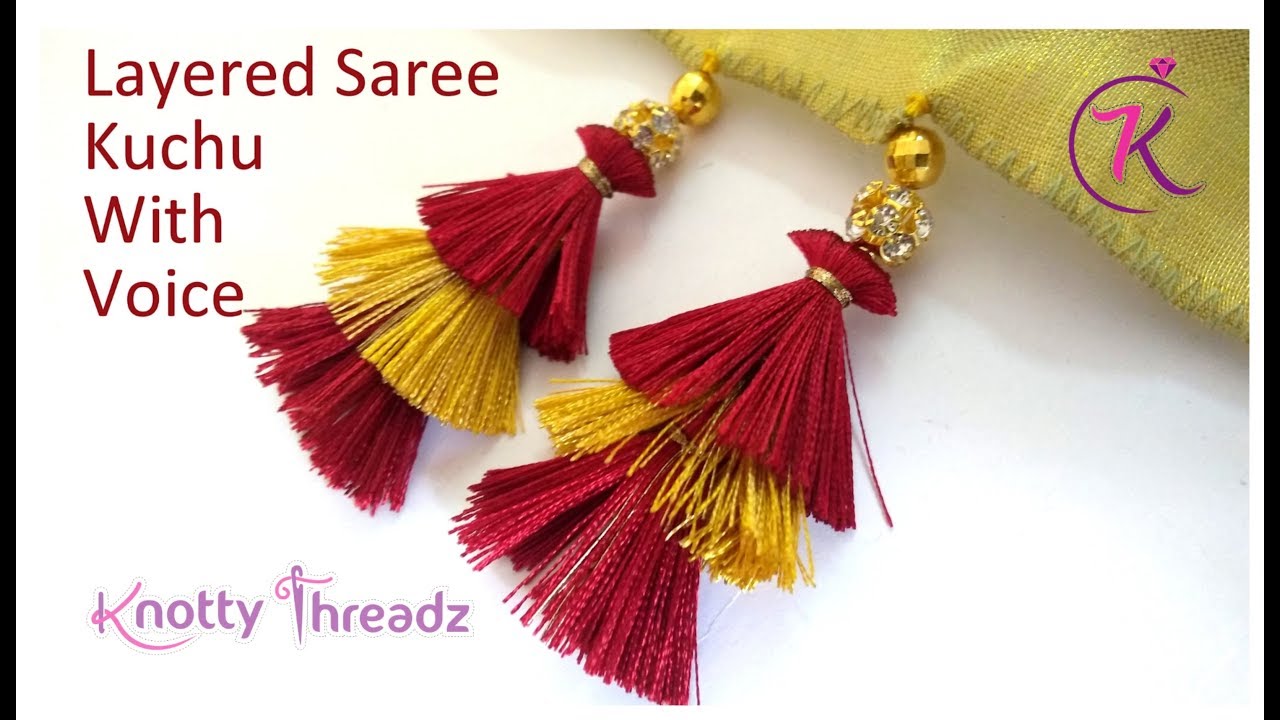 3 Layered Saree Kuchu Design | 3 Step or Multi-coloured Kuchu | DIY | www.knottythreadz.com