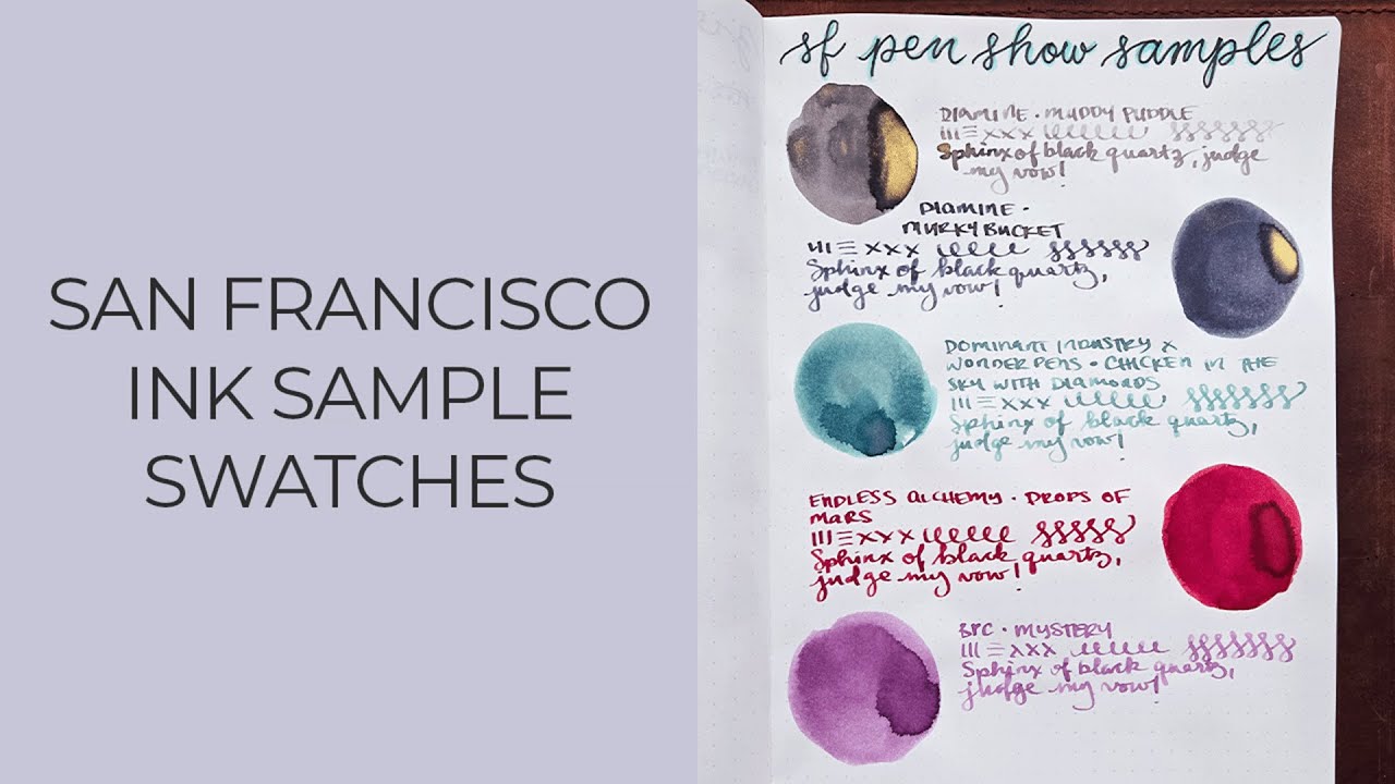 SF Pen Show Ink Sample Swatches | Diamine x Cult Pens, Dominant Industry x Wonderpen + BPC + more