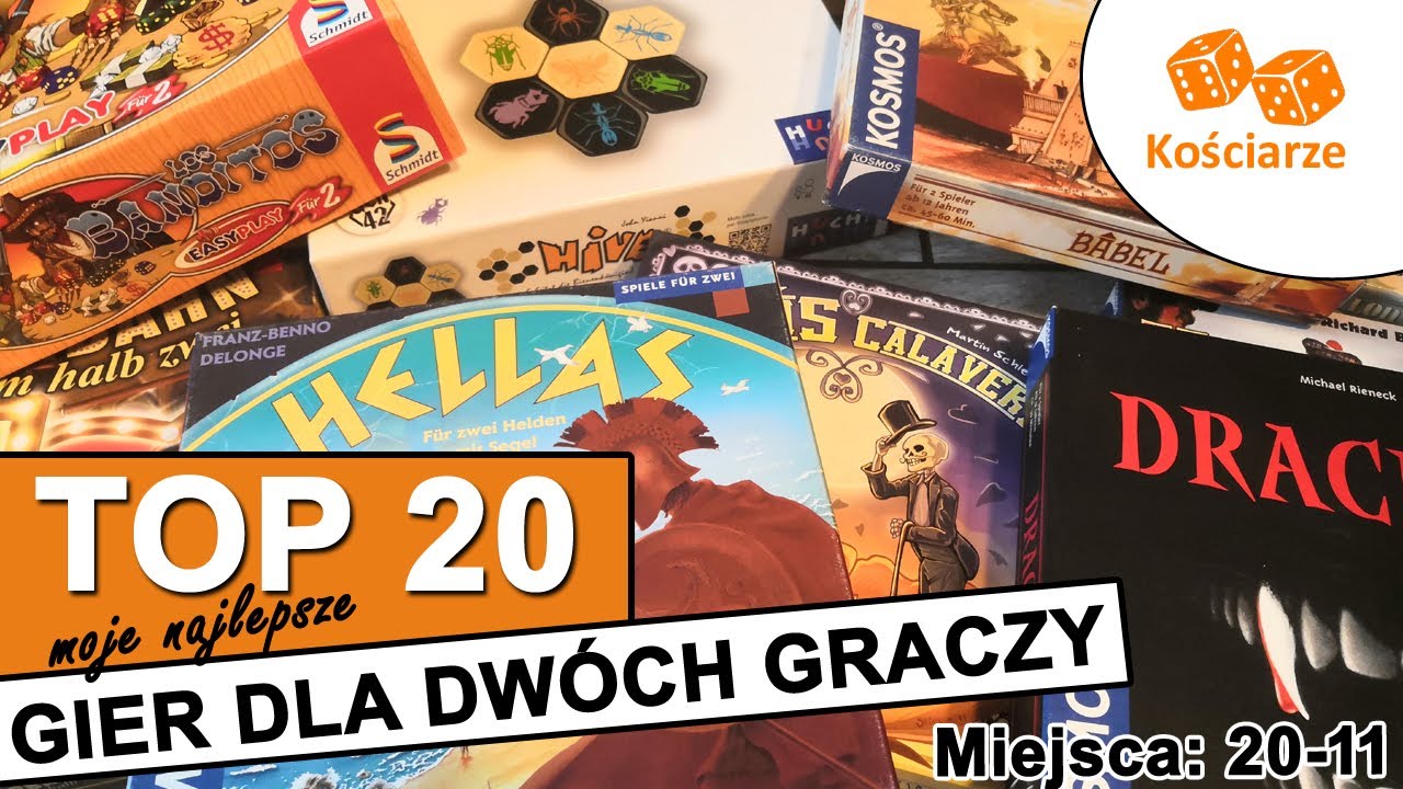 Kościarze &ndash; TOP 20 Najlepszych, typowych GIER DLA DW&Oacute;CH OS&Oacute;B - gry planszowe (miejsca 20-11)