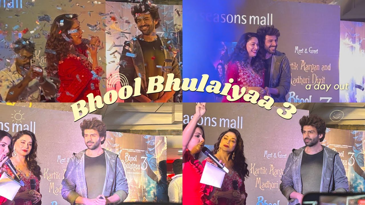 Bhool Bhulaiyaa 3 ProMotion at Season Mall Pune with Kartik Aryan and Madhuri Dixit 😍