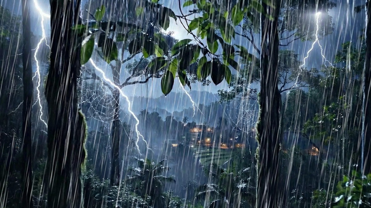 Cozy Night Rain in Deep Forest 🌧️ Calm Mind, Sleep Instantly