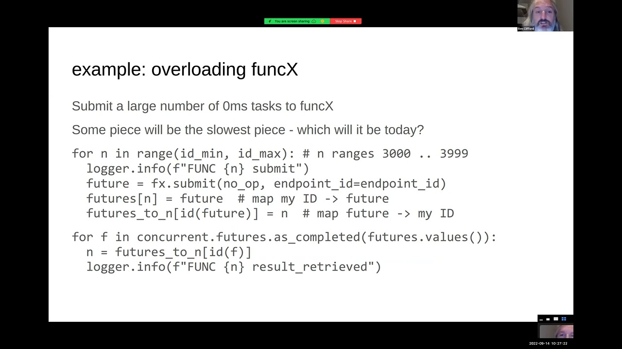 Cross component performance monitoring in Parsl and funcX