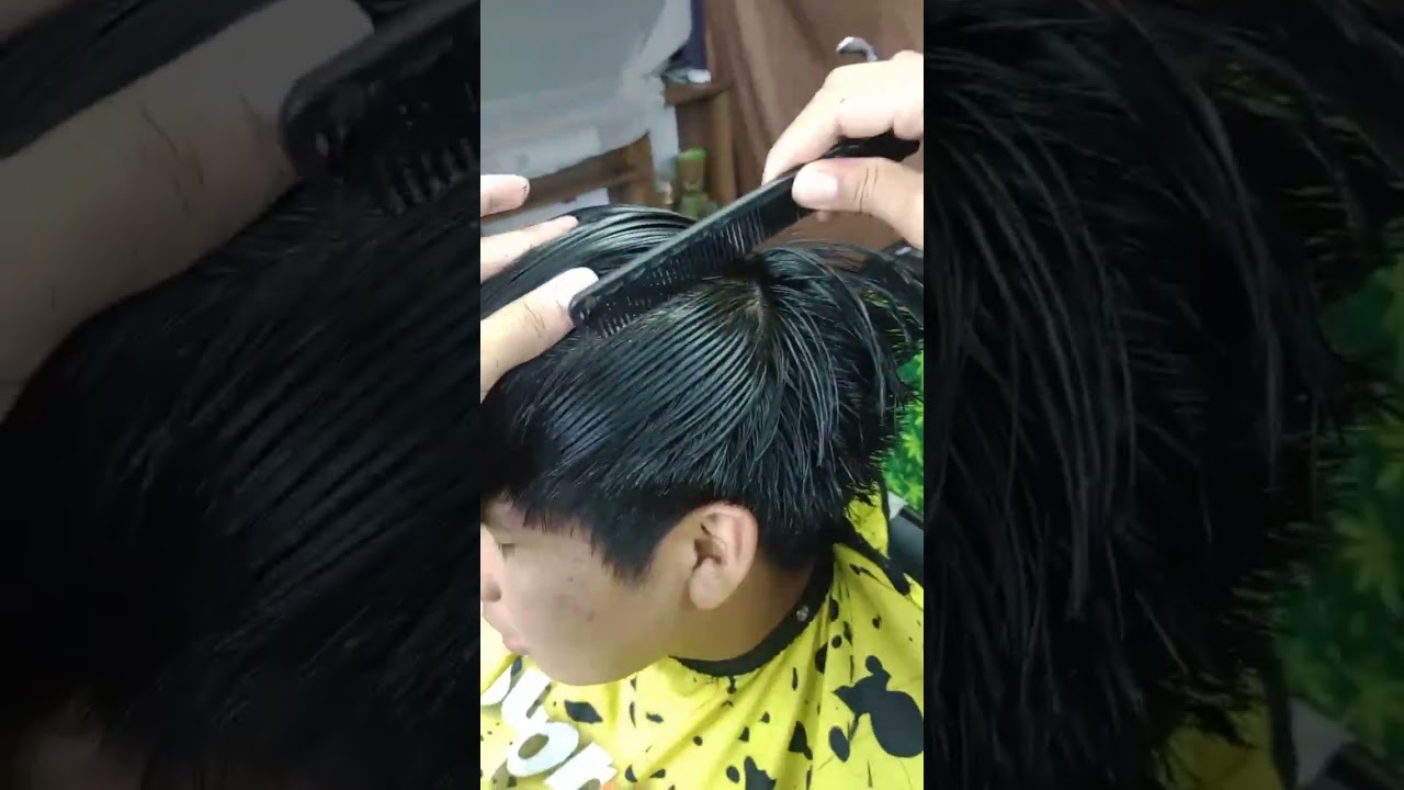 Como cortar la parte de arriba de un cabello .Listo o trinchudo.#barberia💈 #barbershop #taperfade 