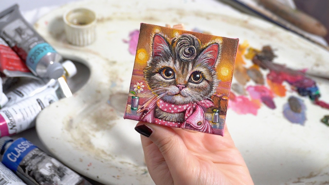 I Turned a Cat into a Fantasy Girl | Oil Painting Timelapse, 4K | Pet Collection #1