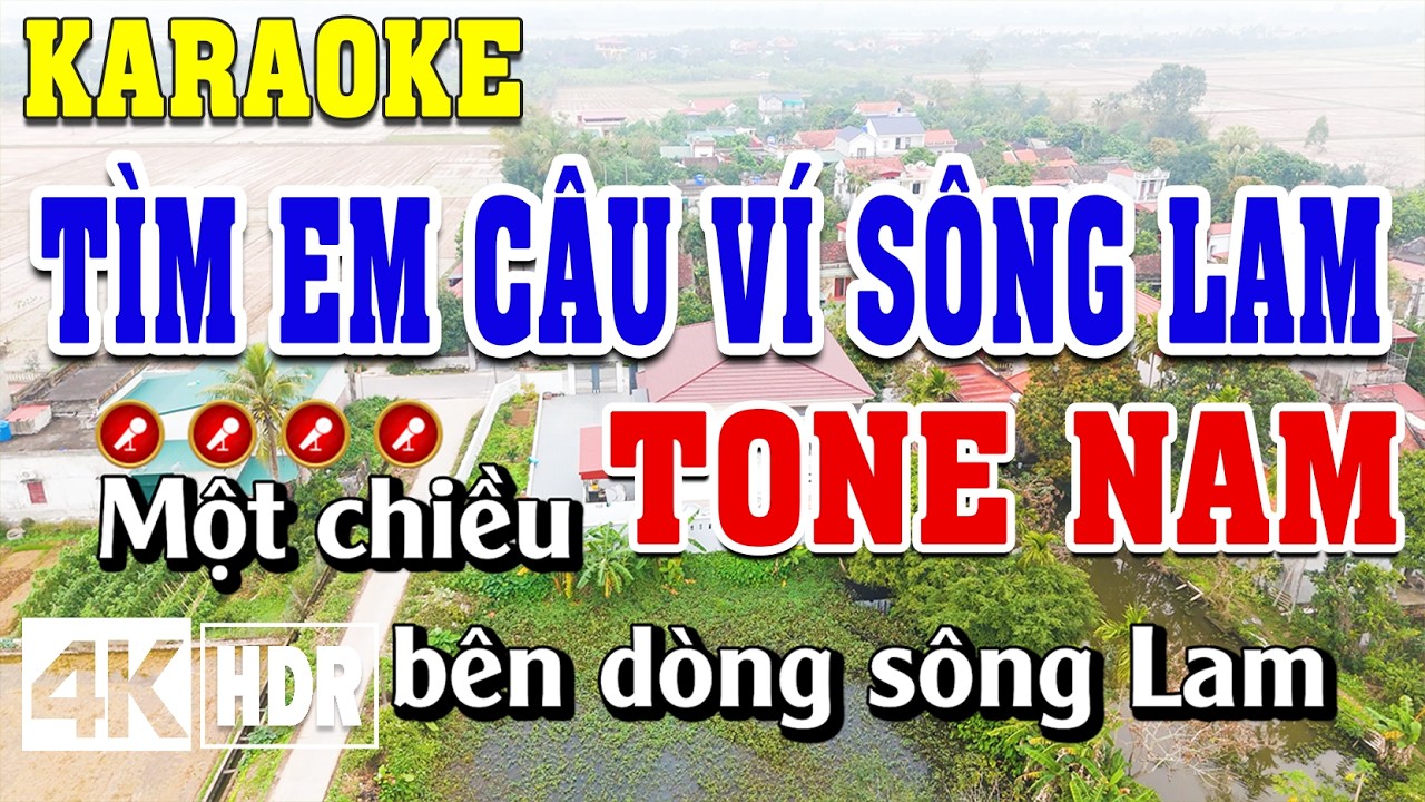 Tìm Em Câu Ví Sông Lam Karaoke Tone Nam Beat Chuẩn | Đình Long Karaoke