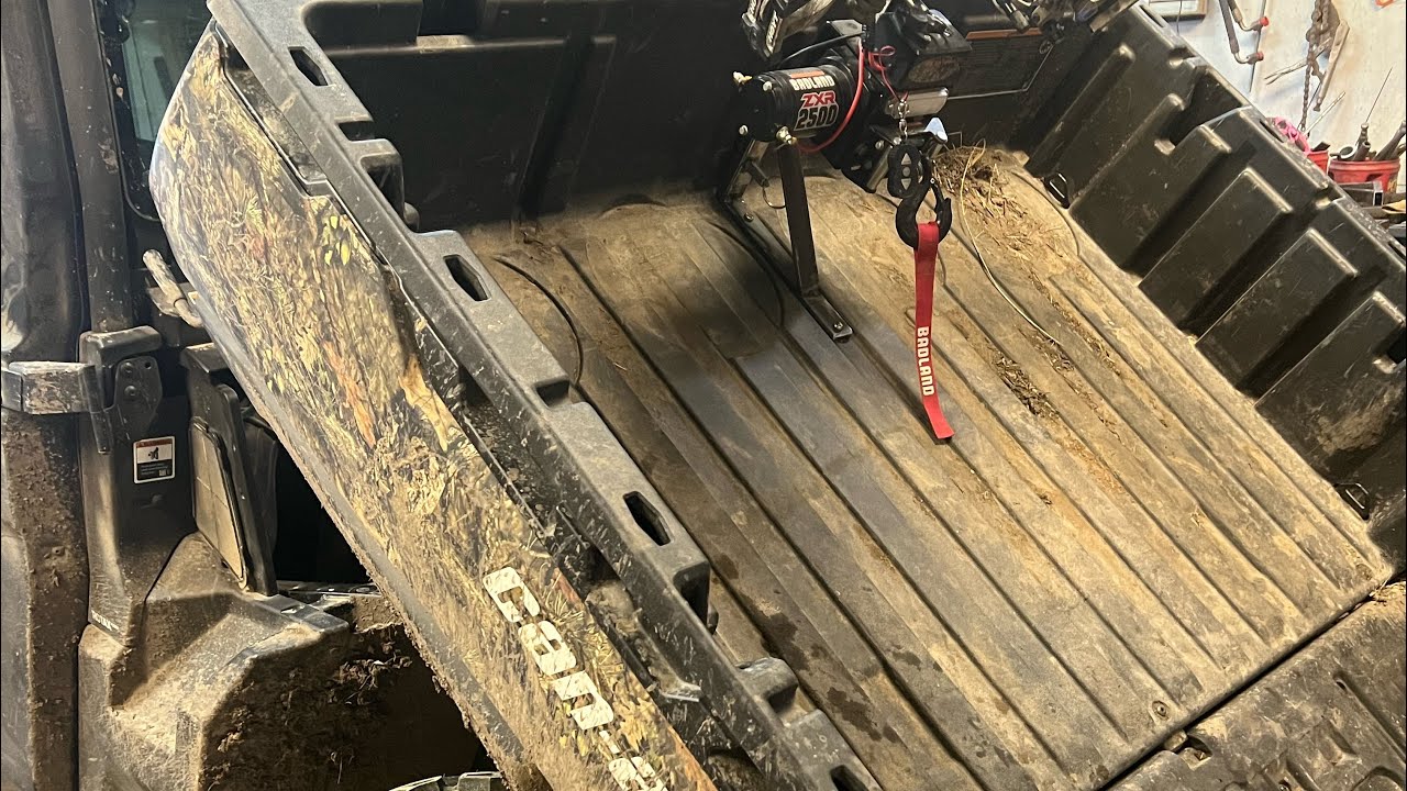 Install SB Bed Winch Polaris Ranger/Can-Am Defender