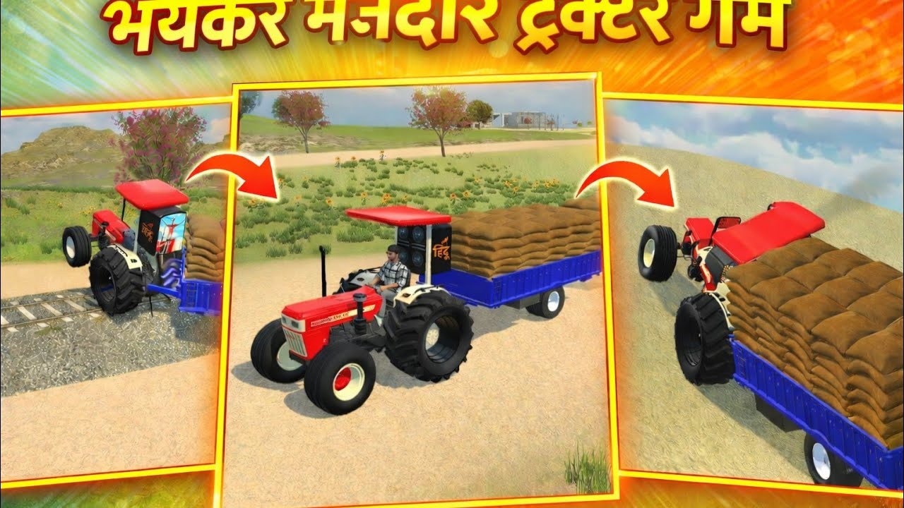 Swaraj Tractor Game 🚜 Heavy Load Challenge | Tractor Trolley Driving Gameplay