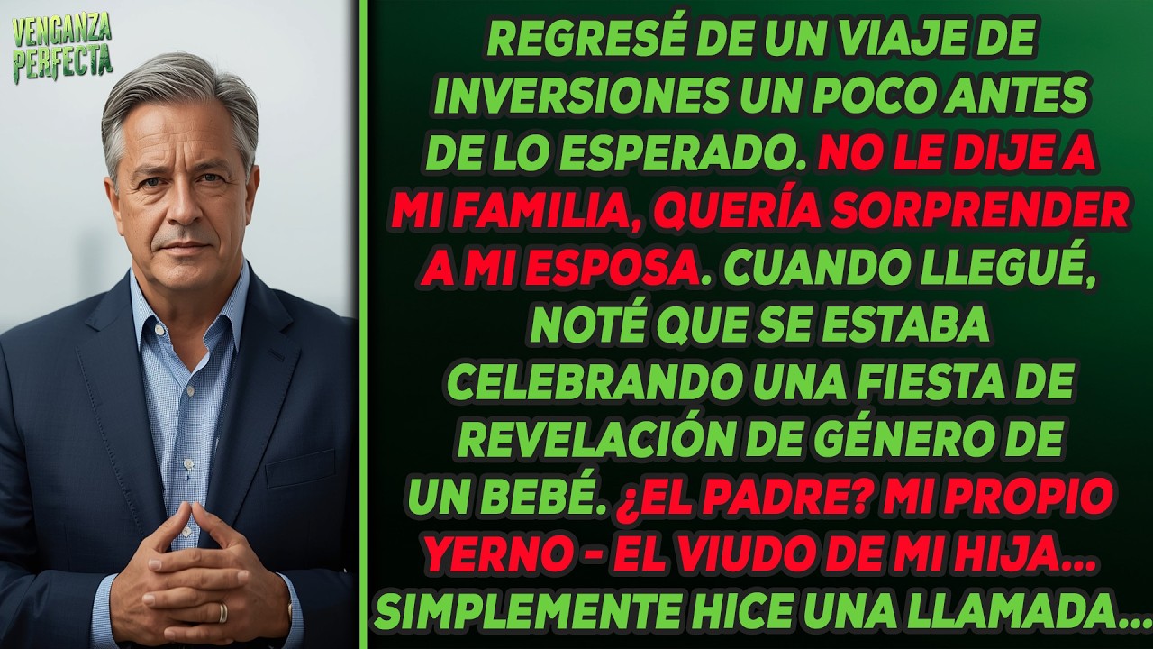 Volv&iacute; de un viaje de inversiones un poco antes de lo previsto. No le avis&eacute; a mi familia, quer&iacute;a ...