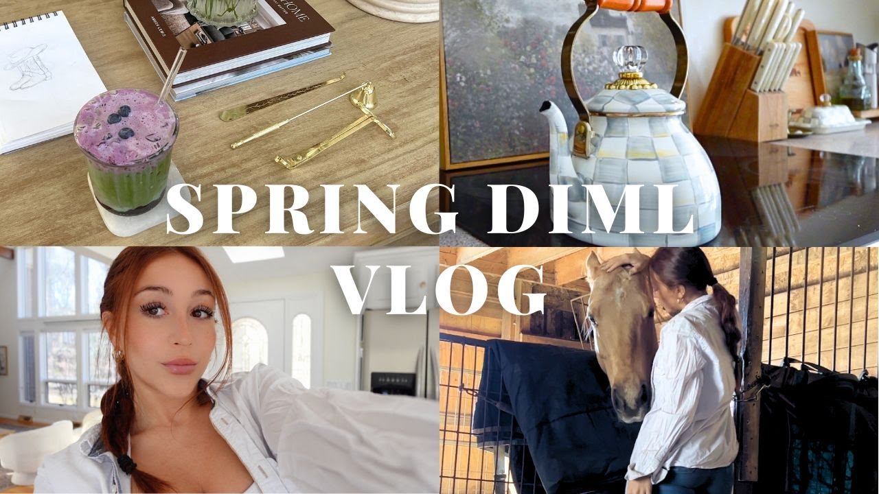 🌸 Cozy Spring Day in My Life: Blueberry Matcha, Farm Life, Barn Vlog, Cleaning + Trying Korean BBQ!