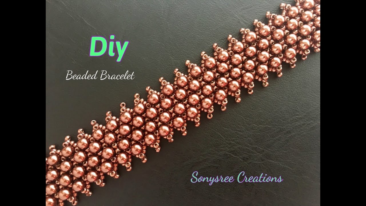 Netted pearl beaded bracelet 🍇