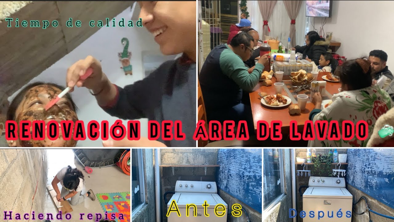 RENOVACIÓN DEL ÁREA DE LAVADO 🧼 ✅HICE  POR PRIMERA VES UNA REPISA 💪🏻ASI PASAMOS NAVIDAD 🎄 EN CASA 